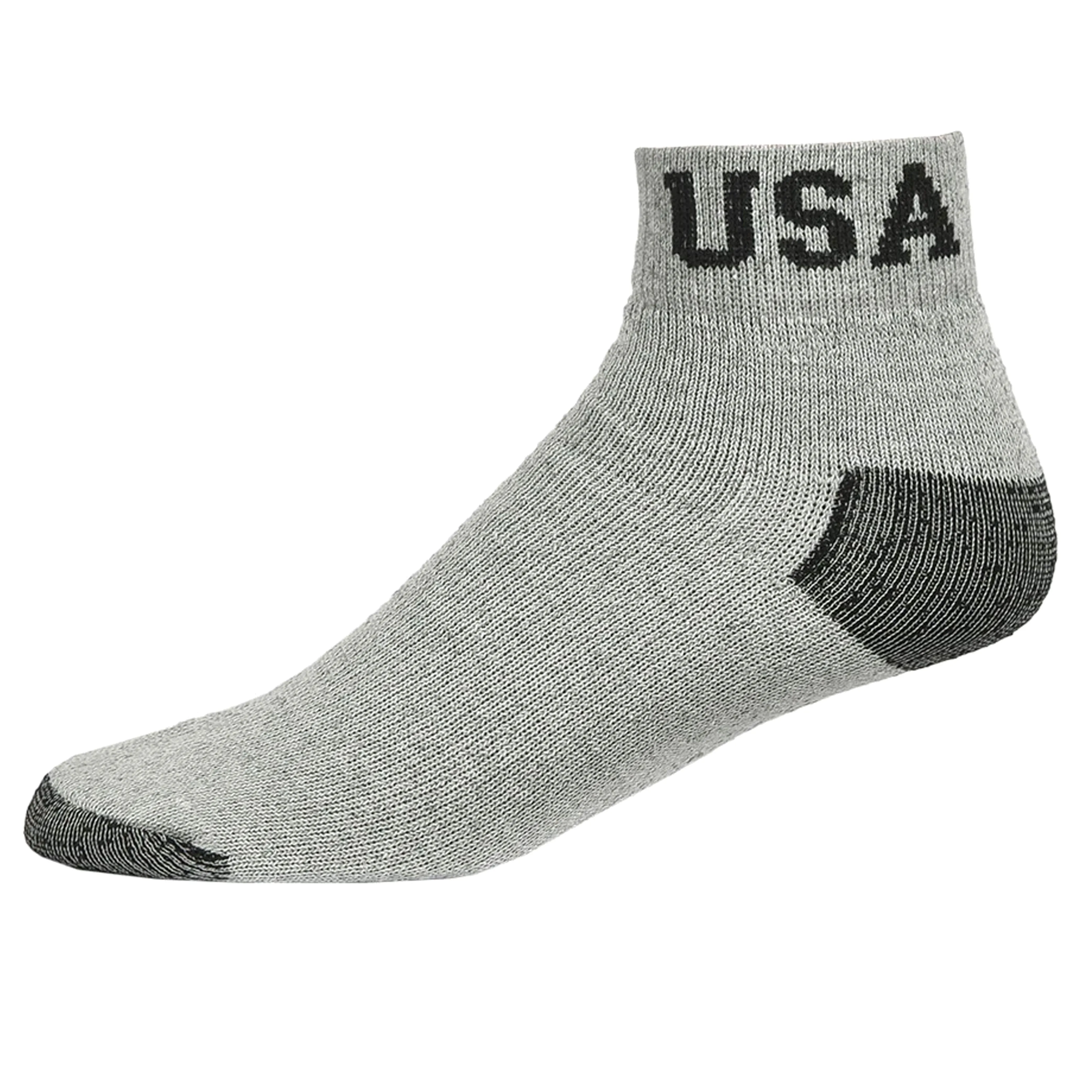 4 Pairs Mens USA Ankle Quarter Socks Cushioned Grey Athletic Sports 10-13 Cotton