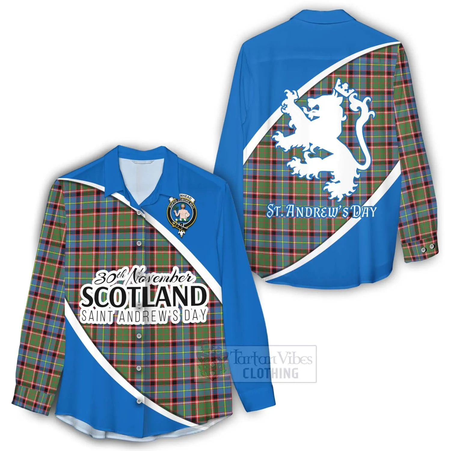 Aikenhead Family Crest Tartan Women's Casual Shirt Celebrate Saint Andrew's Day in Style