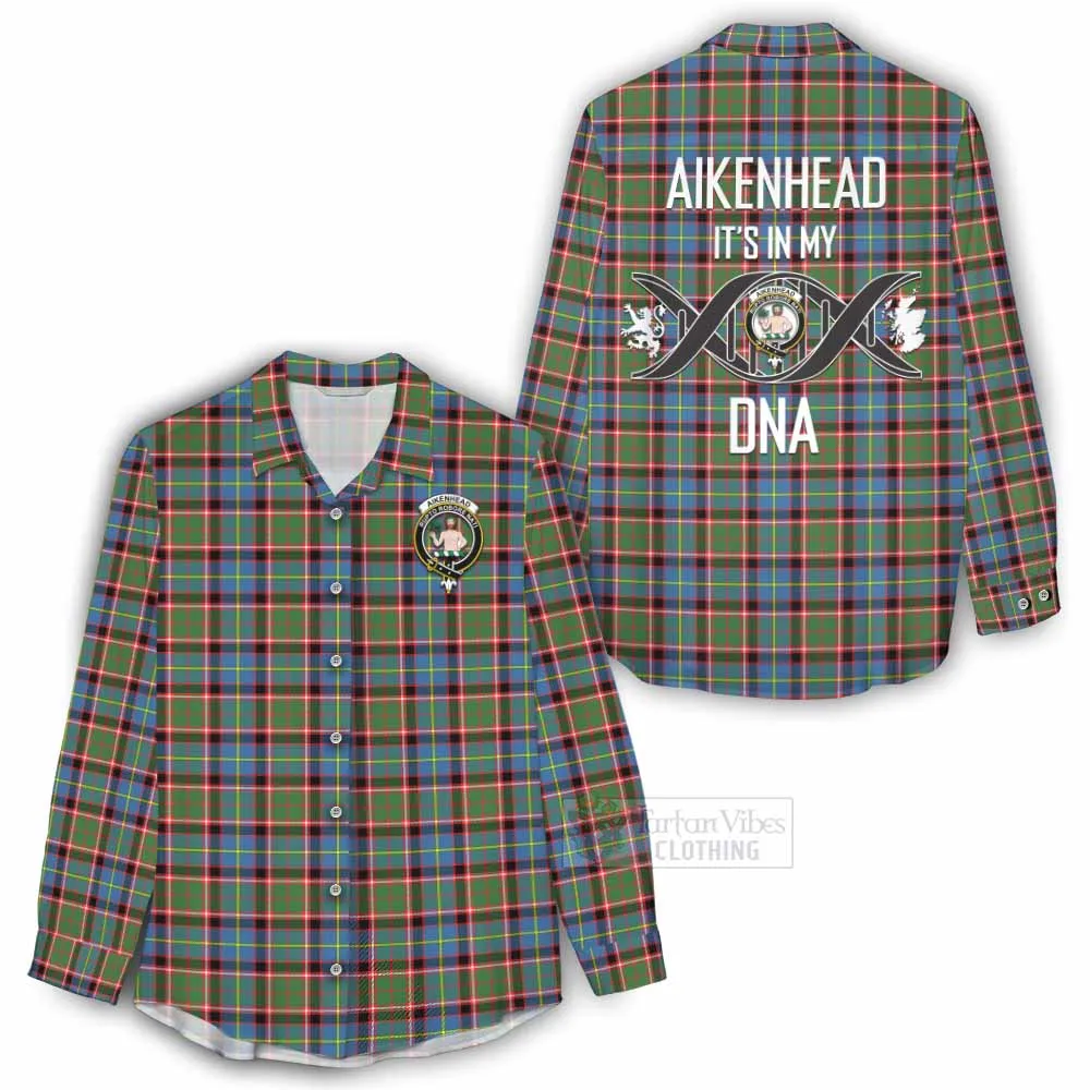 Aikenhead Tartan Women's Casual Shirt with Family Crest DNA In Me Style