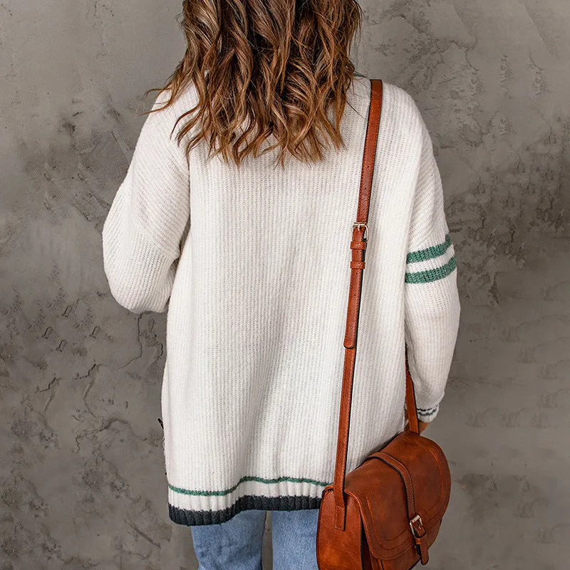 Casual Loose Long Sleeve Button Down Knitted Cardigan