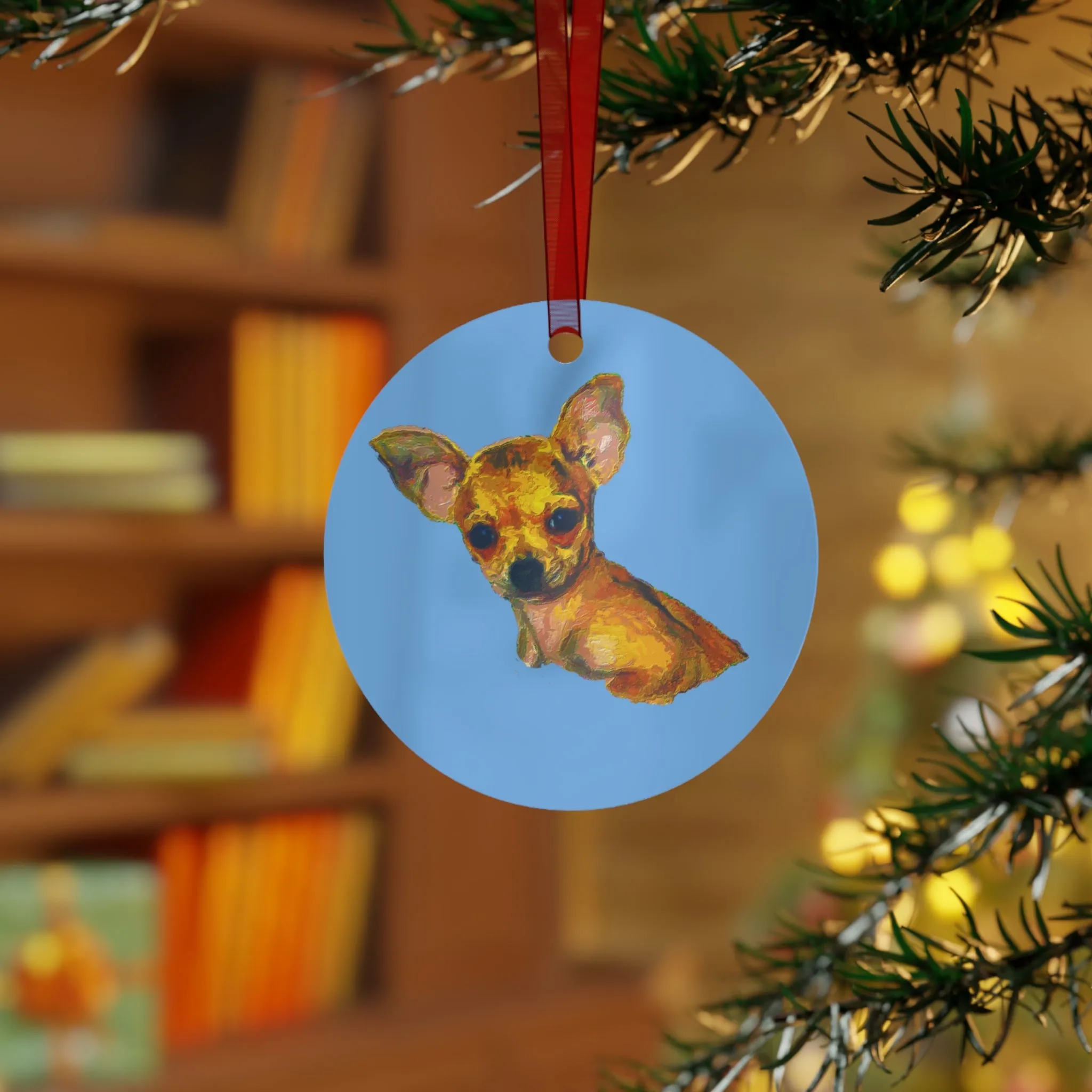 Chihuahua 'Belle' Metal Ornaments