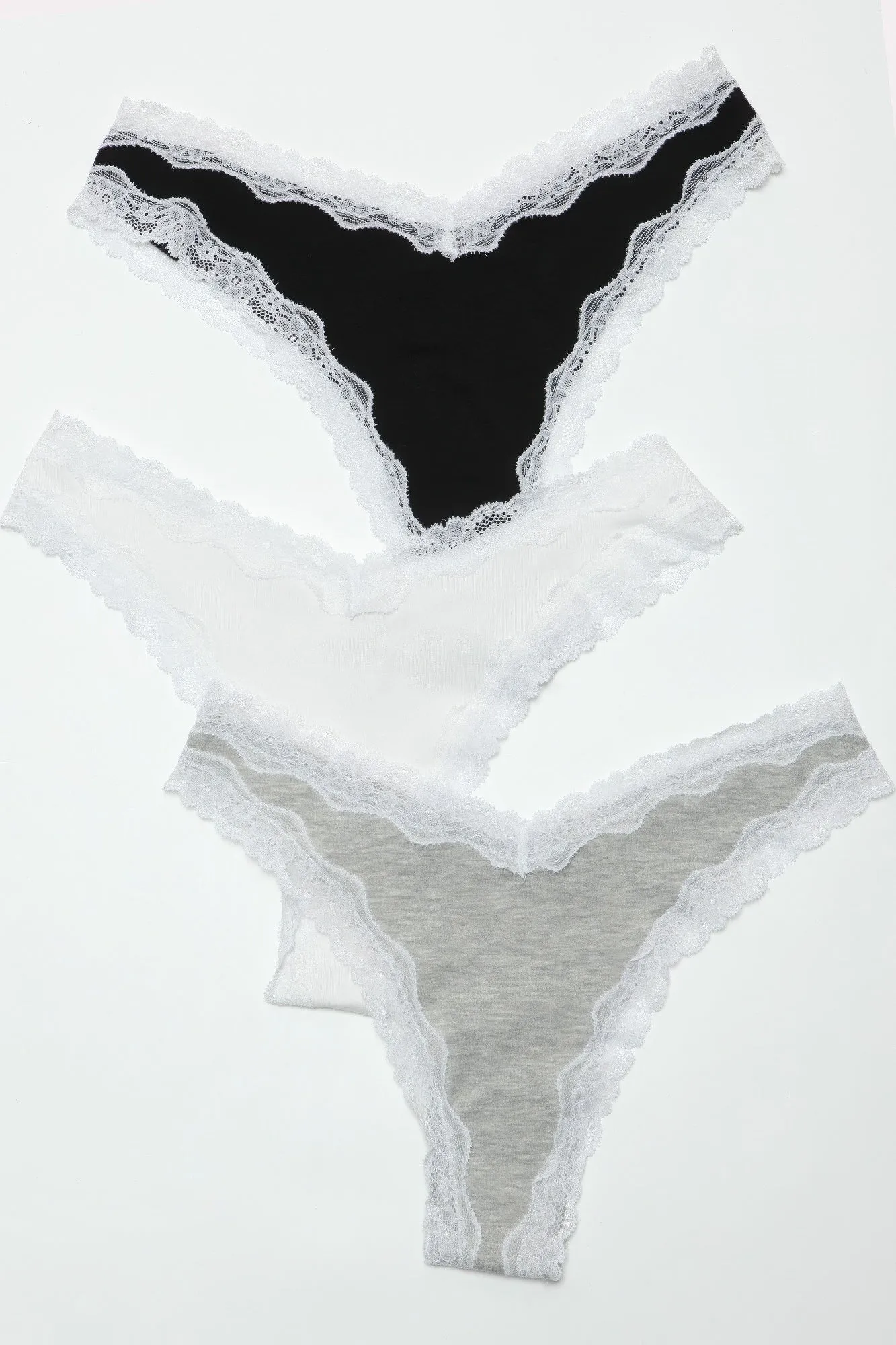 Delicate Lace Detail Sam Thong - 3 Pack