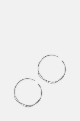Fine Twist Hoop Earrings Silver