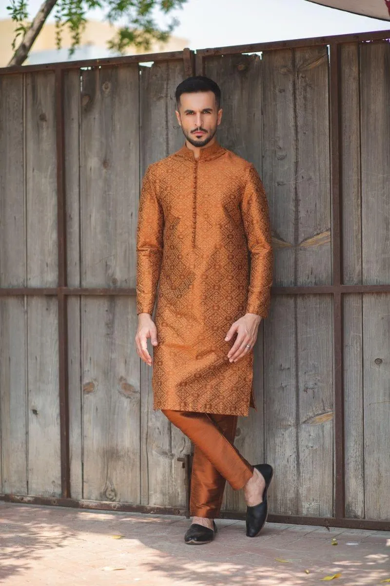 GEM Garments - Gulzar - Kurta - Orange - 1 Piece - Embroidered