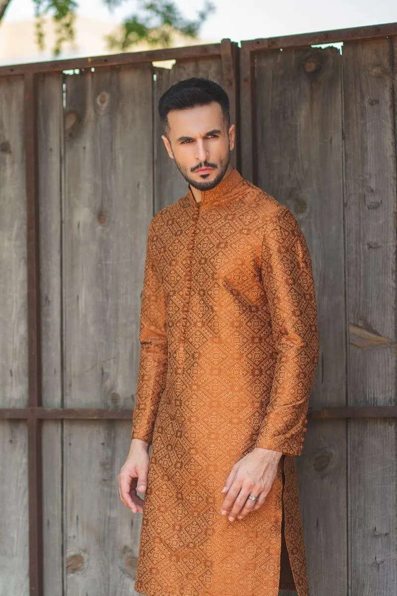 GEM Garments - Gulzar - Kurta - Orange - 1 Piece - Embroidered