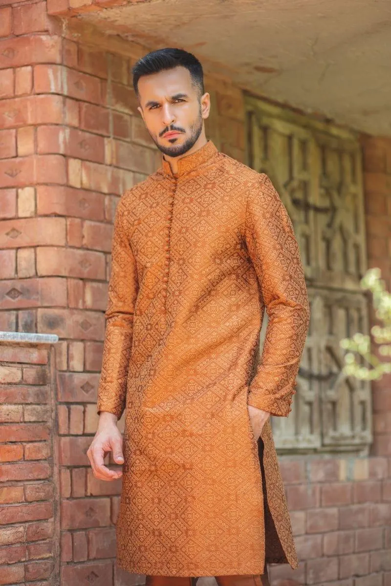 GEM Garments - Gulzar - Kurta - Orange - 1 Piece - Embroidered
