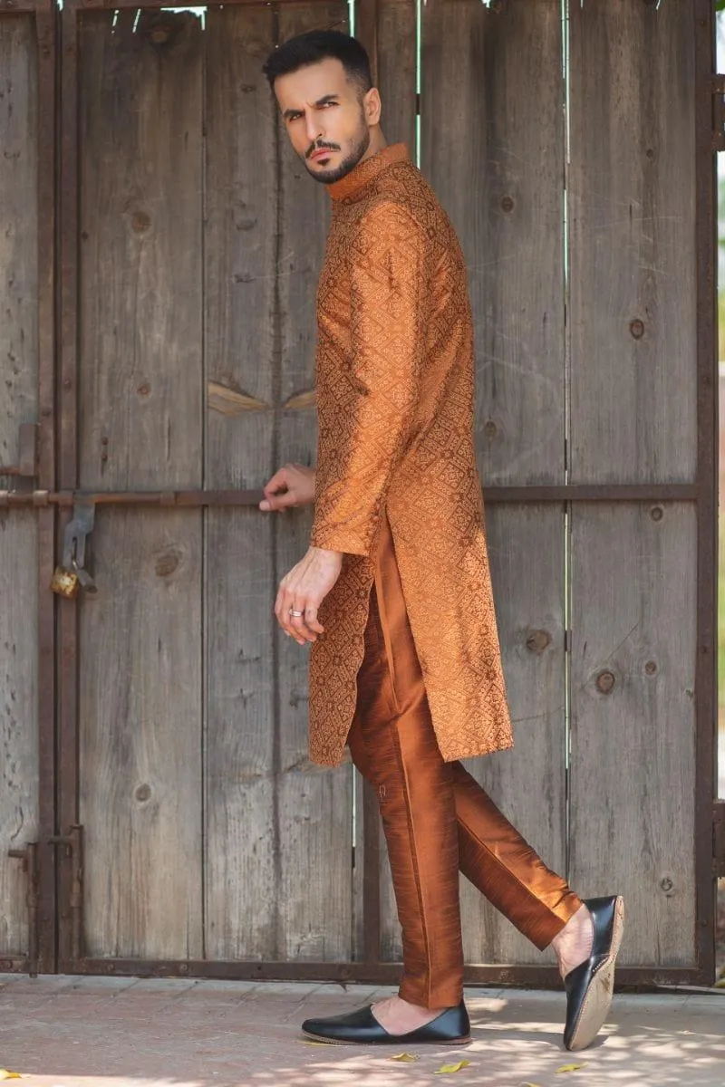GEM Garments - Gulzar - Kurta - Orange - 1 Piece - Embroidered