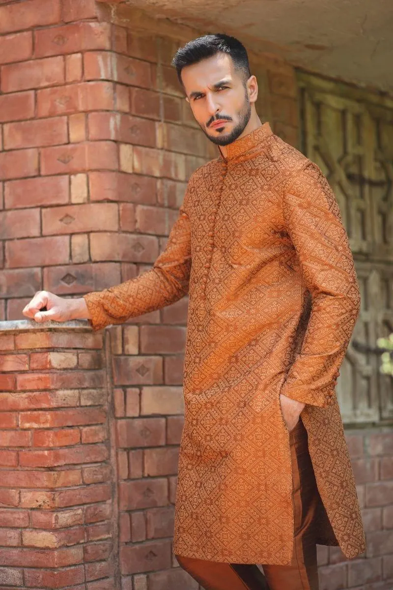 GEM Garments - Gulzar - Kurta - Orange - 1 Piece - Embroidered