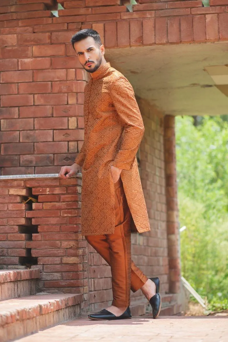 GEM Garments - Gulzar - Kurta - Orange - 1 Piece - Embroidered