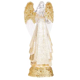 Lighted Angel w/Gold Swirling Glitter
