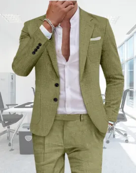 Mens Blazer  Tailored Fit  Textured Fabric  Two-Button Closure  Formal Wear