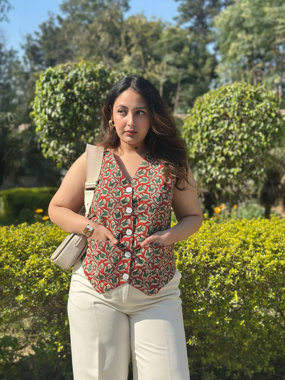 Old Red Floral Waistcoat