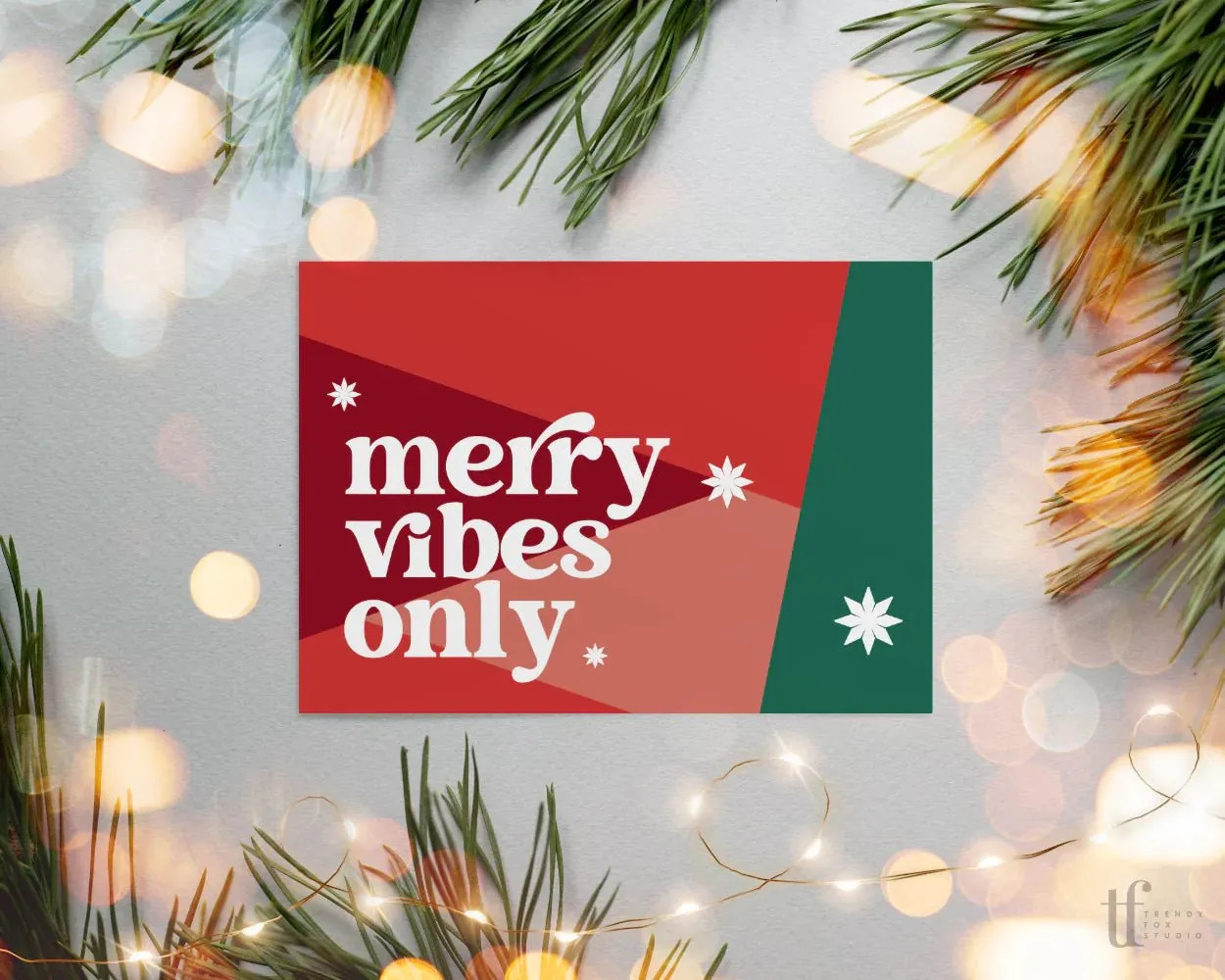 Retro Christmas Business Thank You Card & Artificial Wreath Care Canva Template