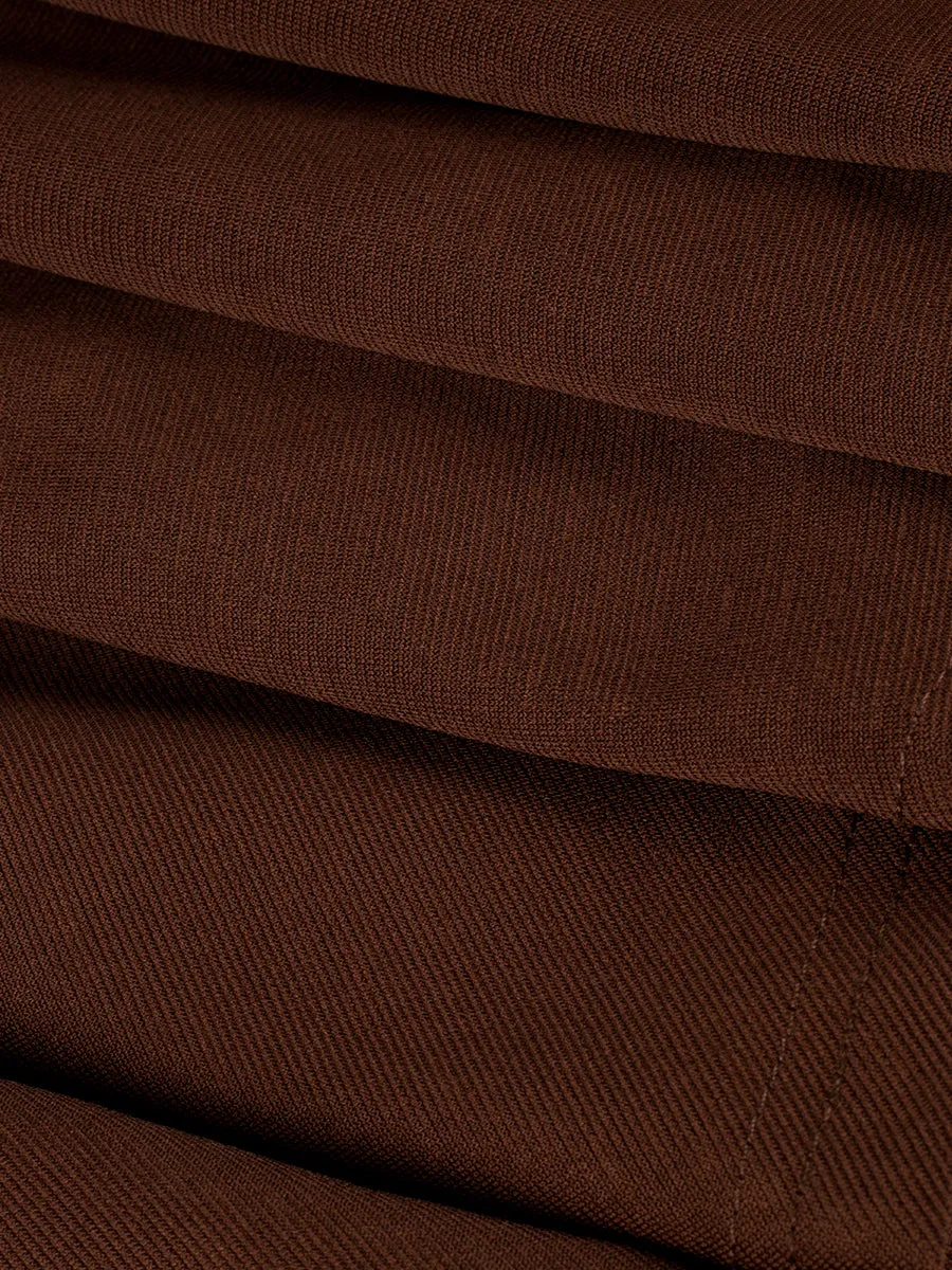 Stretch Pleated Coffee Dress